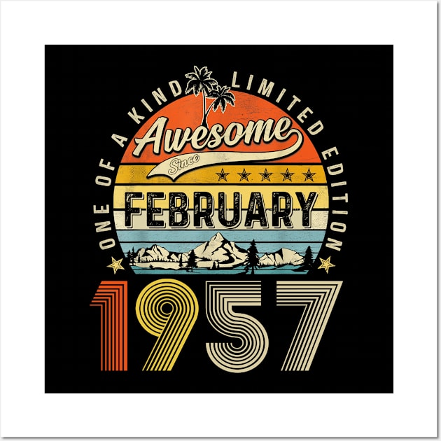 Awesome Since February 1957 Vintage 66th Birthday Wall Art by PlumleelaurineArt